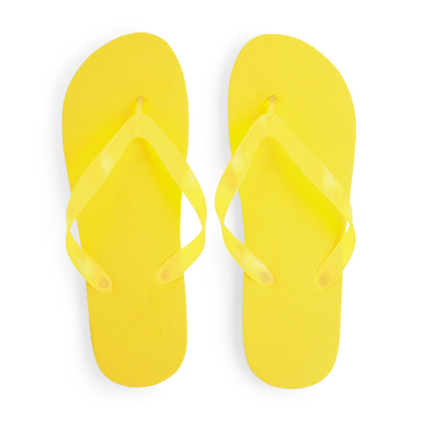 Stamina Kalay pE and PVC flip-flops in yellow, ready for logo printing