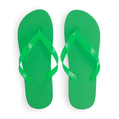 Stamina Kalay pE and PVC flip-flops in fern green, ready for logo printing