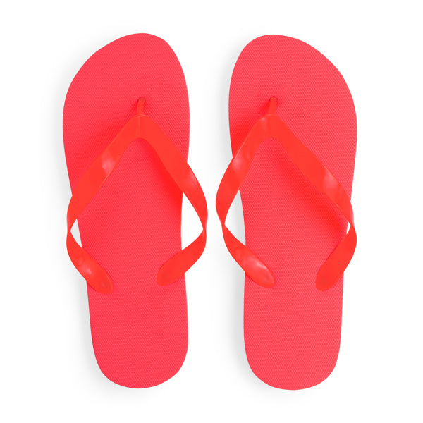 Stamina Kalay pE and PVC flip-flops in red, ready for logo printing