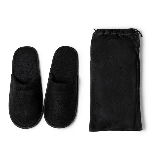 Stamina Yllier eVA and polyester slippers in black, ready for logo printing