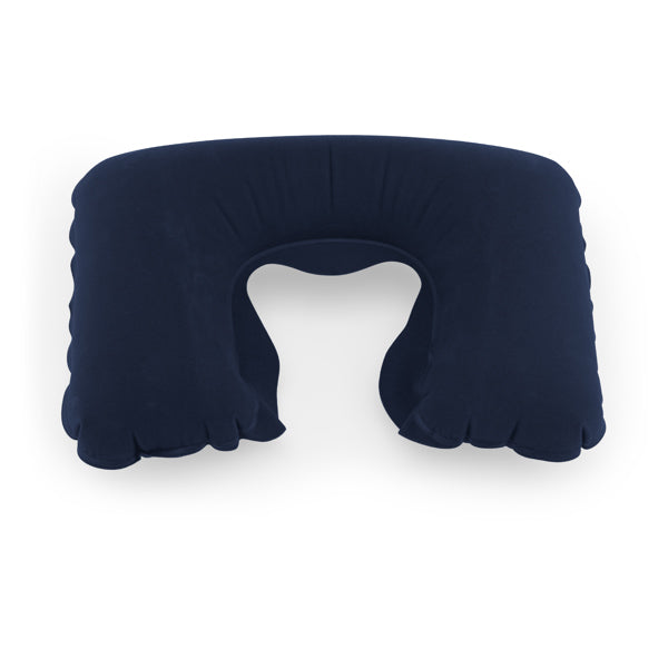 Stamina Ansar inflatable travel pillow in navy blue, ready for logo printing