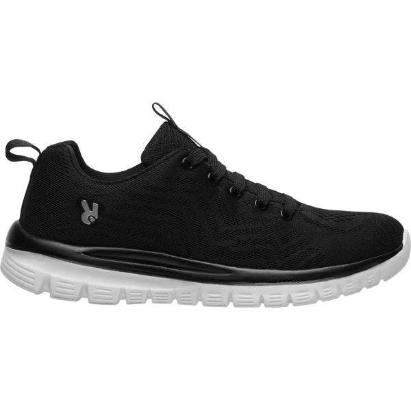 Roly WRK Woods unisex work trainers in black, ready for logo printing or embroidery