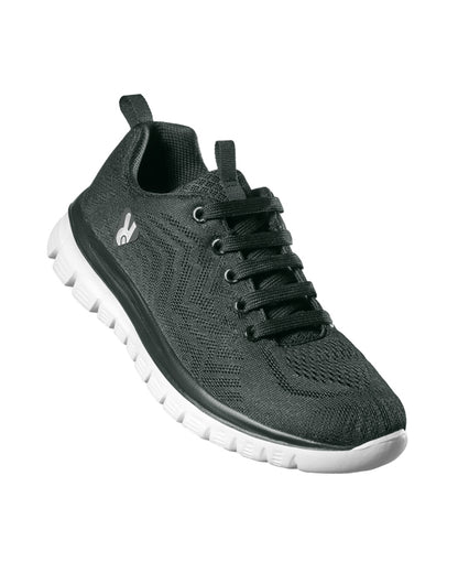 Roly WRK Woods unisex work trainers in black, alternative view, ready for logo printing or embroidery