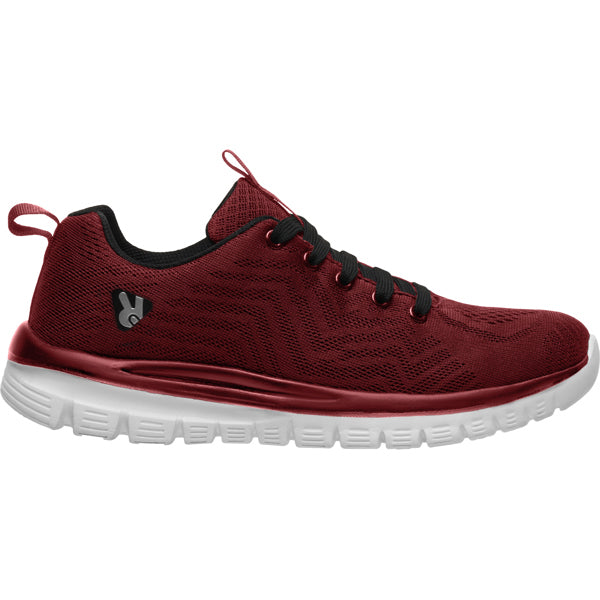Roly WRK Woods unisex work trainers in garnet, ready for logo printing or embroidery