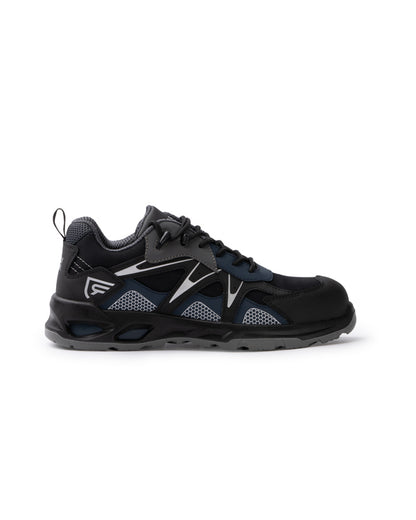Roly WRK Kercus unisex work shoes in black/navy blue, ready for logo printing or embroidery