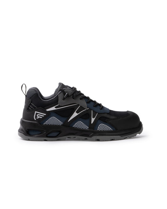 Roly WRK Kercus unisex work shoes in black/navy blue, ready for logo printing or embroidery