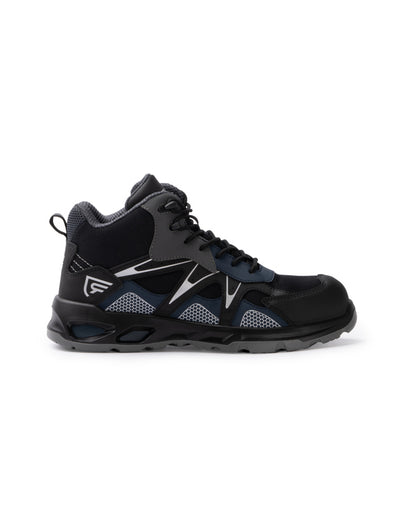 Roly WRK Giskan unisex work boots in black/navy blue, ready for logo printing or embroidery