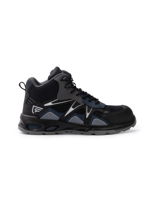Roly WRK Giskan unisex work boots in black/navy blue, ready for logo printing or embroidery
