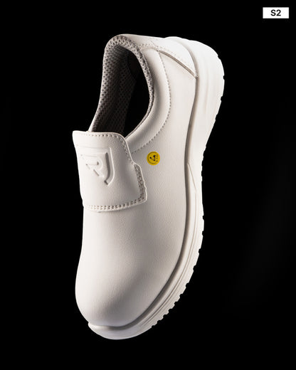 Roly WRK Salt unisex work shoes in white, alternative view, ready for logo printing or embroidery