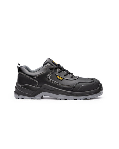 Roly WRK Brax unisex work shoes in black/lead, ready for logo printing or embroidery