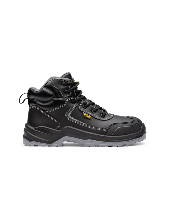 Roly WRK Iron unisex work boots in black/lead, ready for logo printing or embroidery
