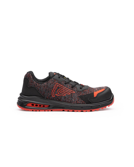 Roly WRK Garnet unisex work shoes in negro/rojo melange/rojo laboral, ready for logo printing or embroidery