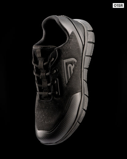 Roly WRK Basalt unisex work shoes in black, alternative view, ready for logo printing or embroidery