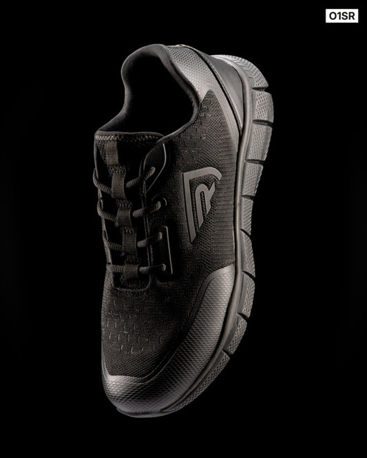 Roly WRK Basalt unisex work shoes in black, alternative view, ready for logo printing or embroidery