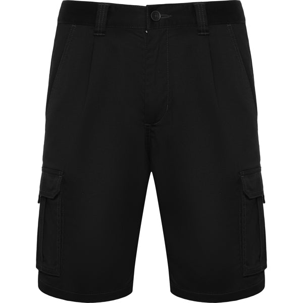 Roly WRK Vitara unisex shorts in black, ready for logo printing or embroidery