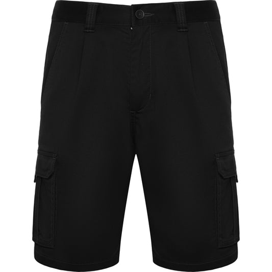 Roly WRK Vitara unisex shorts in black, ready for logo printing or embroidery