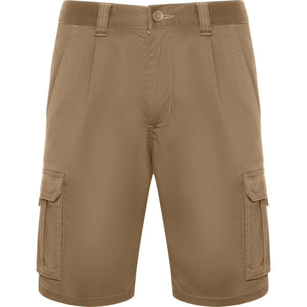 Roly WRK Vitara unisex shorts in camel, ready for logo printing or embroidery