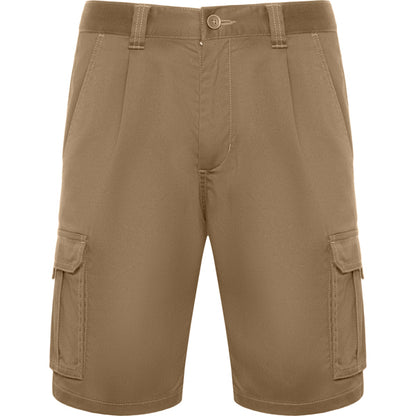 Roly WRK Vitara unisex shorts in camel, ready for logo printing or embroidery