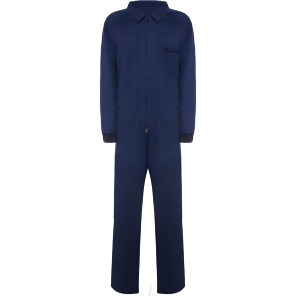 Roly WRK Jimmy unisex work overalls in navy blue, ready for logo printing or embroidery