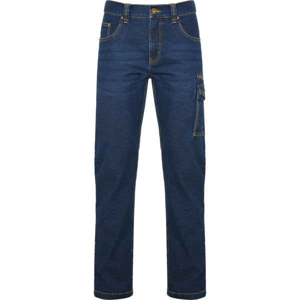 Roly WRK Raptor unisex trousers in blue jeans, ready for logo printing or embroidery