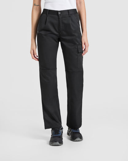 Roly WRK Daily Woman Stretch women's trousers in black, alternative view, ready for logo printing or embroidery