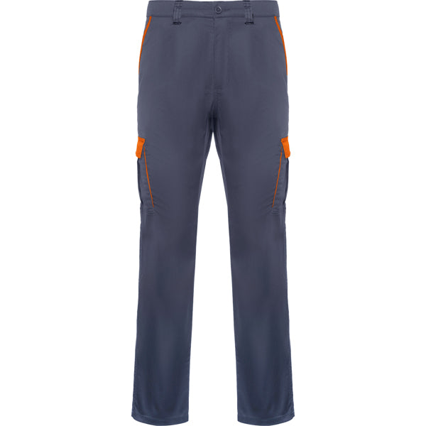 Roly WRK Trooper unisex trousers in lead/orange, ready for logo printing or embroidery