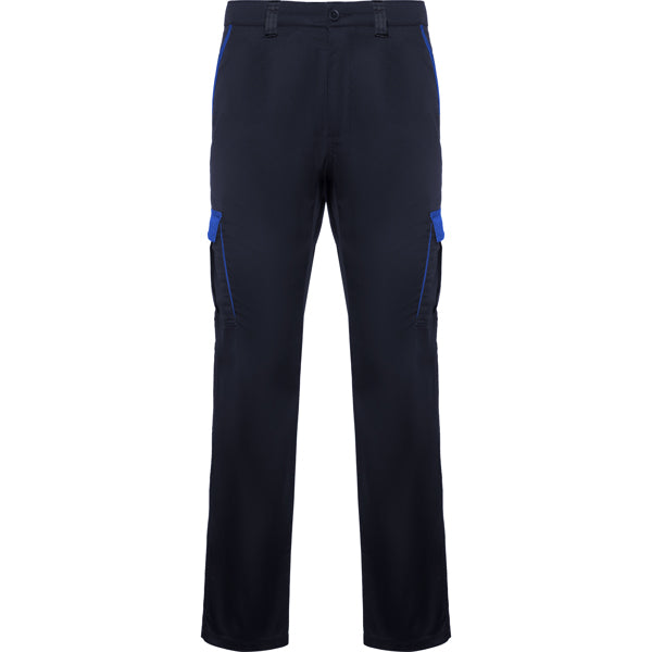 Roly WRK Trooper unisex trousers in navy blue/royal blue, ready for logo printing or embroidery
