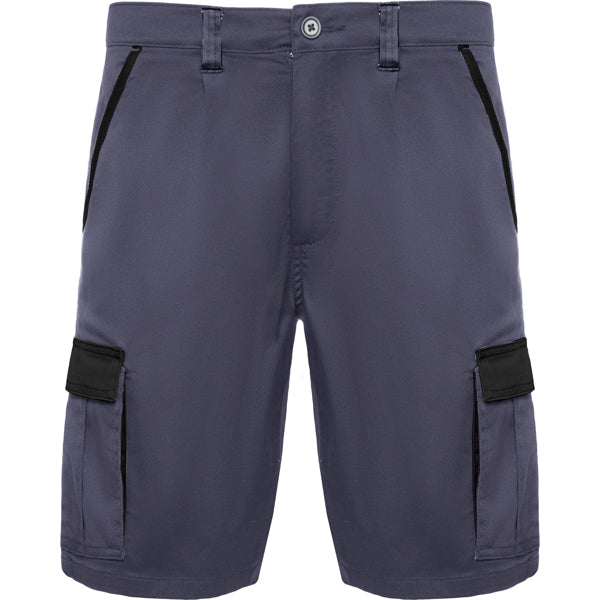 Roly WRK Tahoe unisex shorts in lead/black, ready for logo printing or embroidery