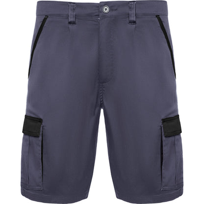 Roly WRK Tahoe unisex shorts in lead/black, ready for logo printing or embroidery