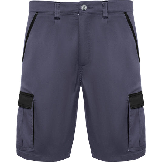 Roly WRK Tahoe unisex shorts in lead/black, ready for logo printing or embroidery