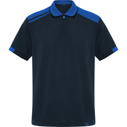 Roly WRK Samurai unisex polo shirt in navy blue/royal blue, ready for logo printing or embroidery