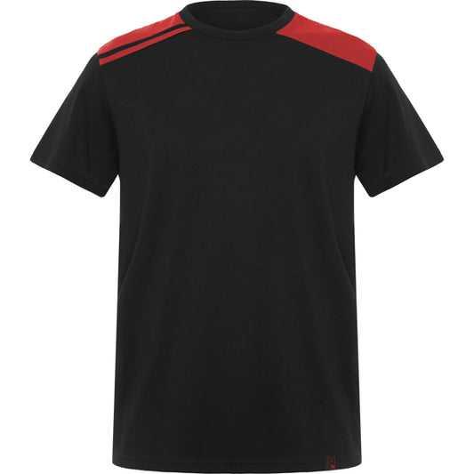 Roly WRK Expedition men's T-shirt in black/red, ready for logo printing or embroidery