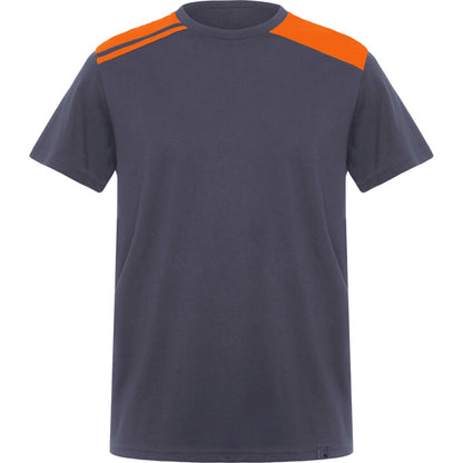 Roly WRK Expedition men's T-shirt in lead/orange, ready for logo printing or embroidery