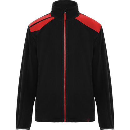 Roly WRK Terrano unisex fleece jacket in black/red, ready for logo printing or embroidery