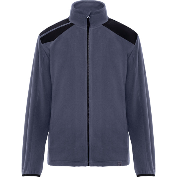 Roly WRK Terrano unisex fleece jacket in lead/black, ready for logo printing or embroidery