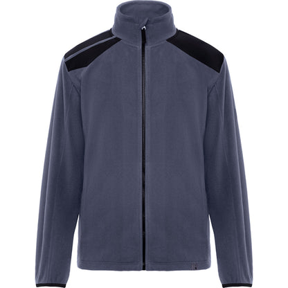 Roly WRK Terrano unisex fleece jacket in lead/black, ready for logo printing or embroidery