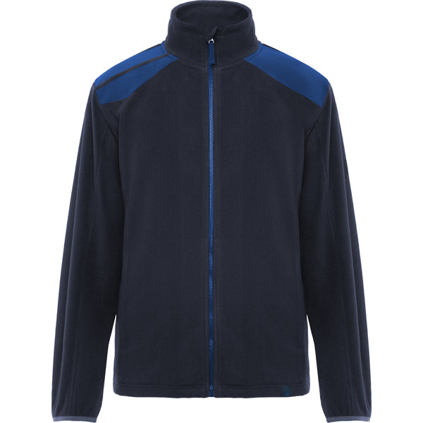 Roly WRK Terrano unisex fleece jacket in navy blue/royal blue, ready for logo printing or embroidery