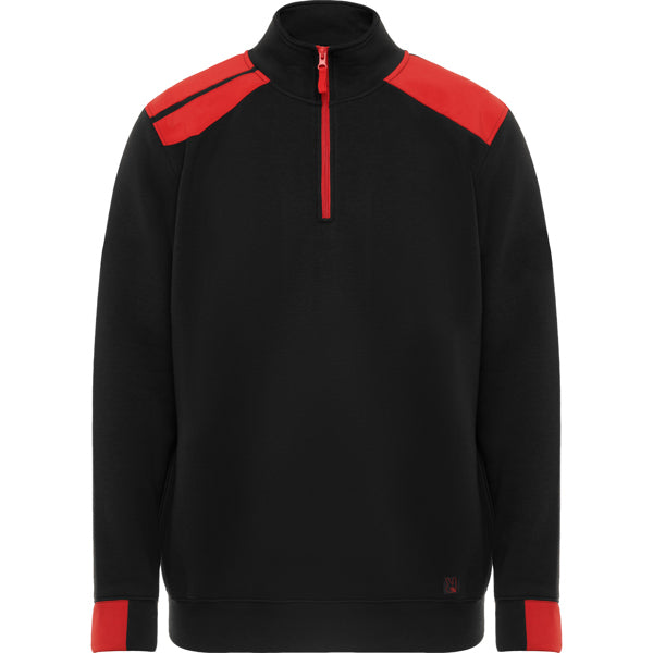 Roly WRK Maverick men's sweatshirt in black/red, ready for logo printing or embroidery
