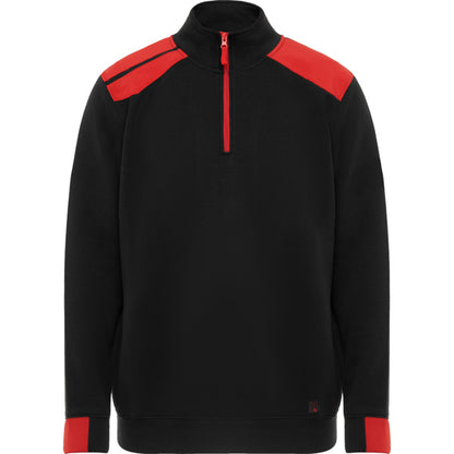 Roly WRK Maverick men's sweatshirt in black/red, ready for logo printing or embroidery