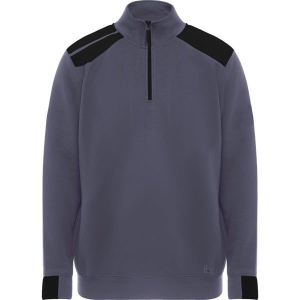 Roly WRK Maverick men's sweatshirt in lead/black, ready for logo printing or embroidery