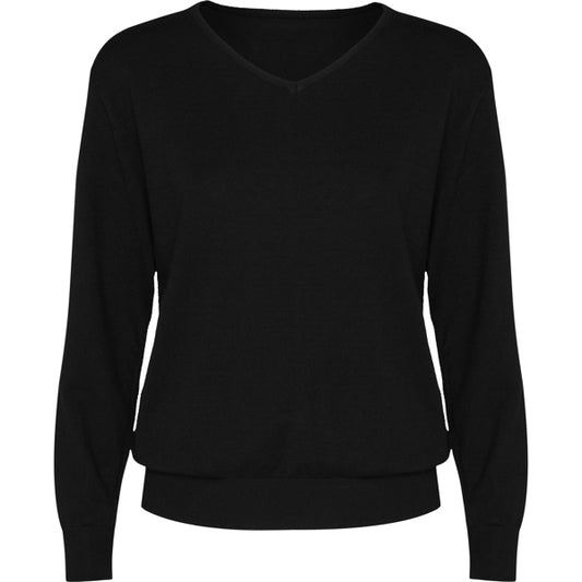 Roly WRK Hilux Woman women's jumper in black, ready for logo printing or embroidery