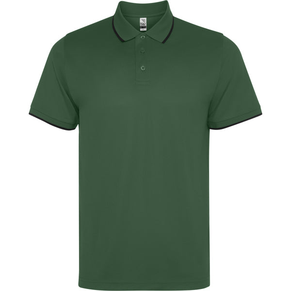 Roly WRK Sian unisex polo shirt in bottle green, ready for logo printing or embroidery
