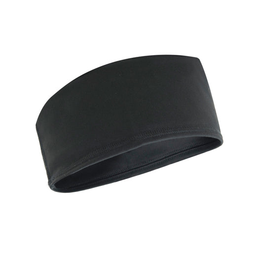Stamina Crosrun polyester sports headband in black, ready for logo printing