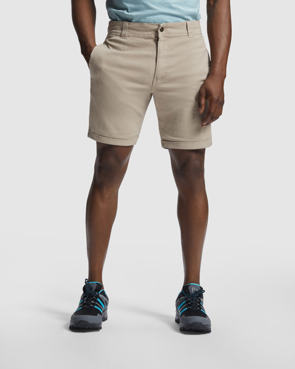 Roly WRK Ringo men's shorts in dark sand, alternative view, ready for logo printing or embroidery