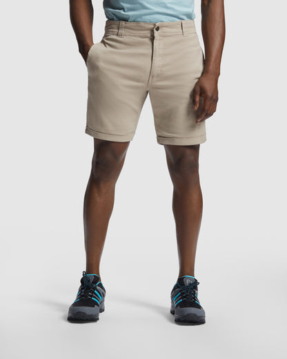 Roly WRK Ringo men's shorts in dark sand, alternative view, ready for logo printing or embroidery