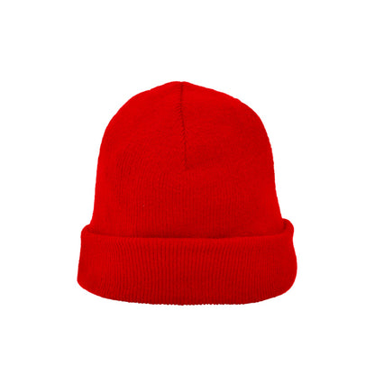 Stamina Planet knitted beanie in red, ready for logo printing