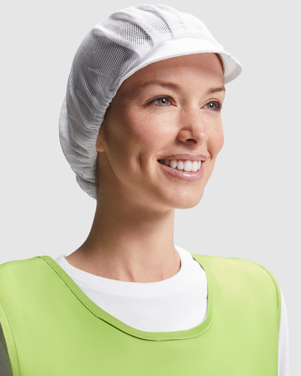 Roly WRK Atala unisex cap in white, alternative view, ready for logo printing or embroidery