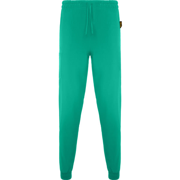 Roly WRK Fiber unisex trousers in lab green, ready for logo printing or embroidery