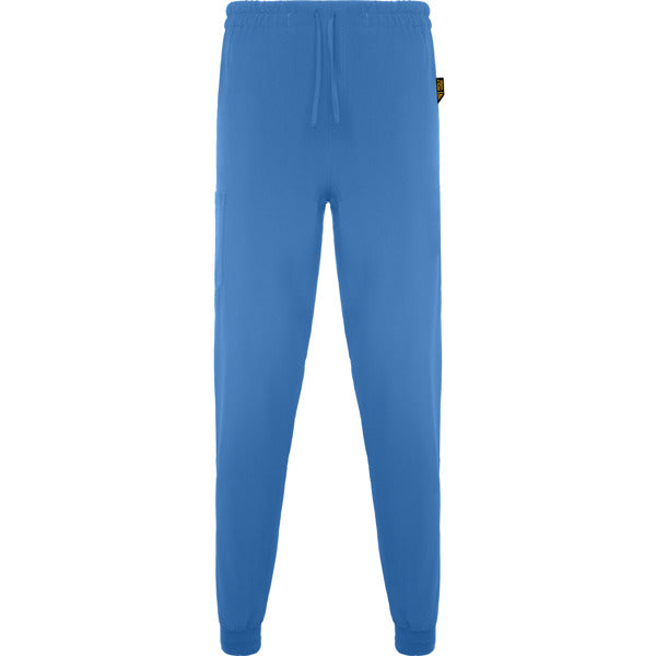 Roly WRK Fiber unisex trousers in lab blue, ready for logo printing or embroidery