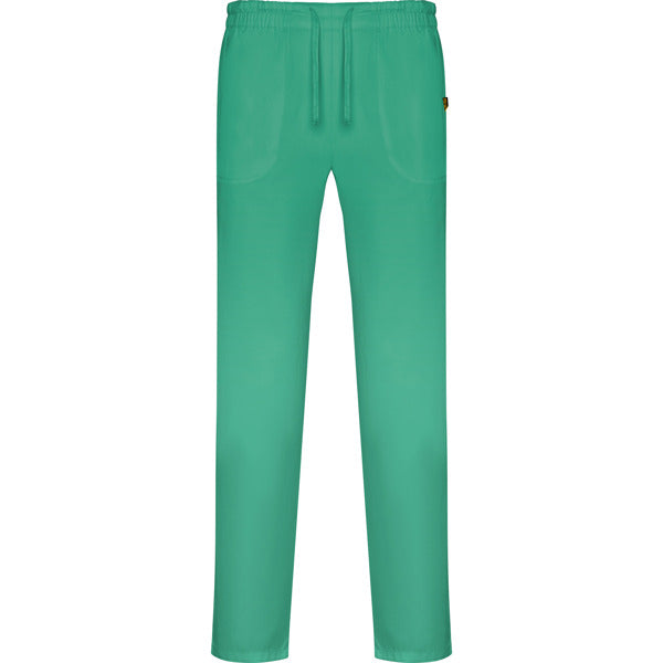 Roly WRK Care unisex trousers in lab green, ready for logo printing or embroidery